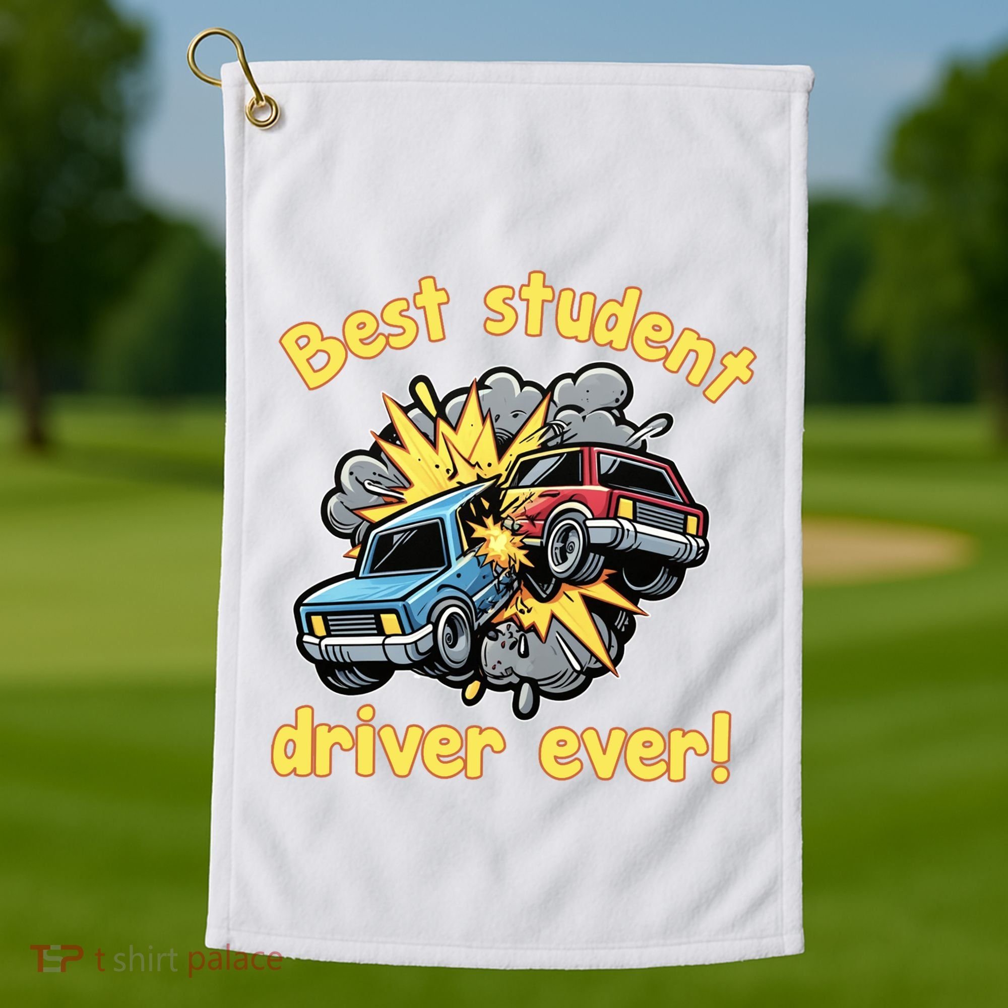 New Driver Funny Best Student Driver Ever Learning To Drive Golf Towel