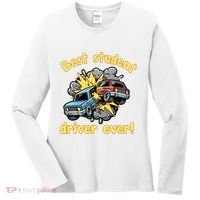 New Driver Funny Best Student Driver Ever Learning To Drive Women's Long Sleeve Shirt thumb 0