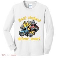 New Driver Funny Best Student Driver Ever Learning To Drive Kids Long Sleeve Shirt thumb 0