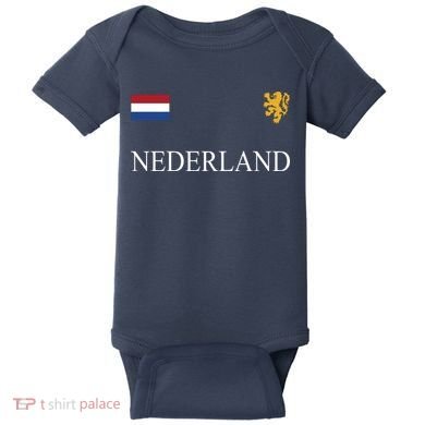 Nederland Dutch Flag Logo Gift Baby Bodysuit