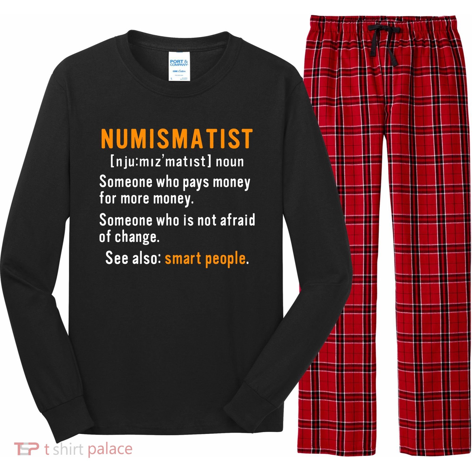 Numismatist Definition For Coin Collector Money Numismatics Long Sleeve Pajama Set