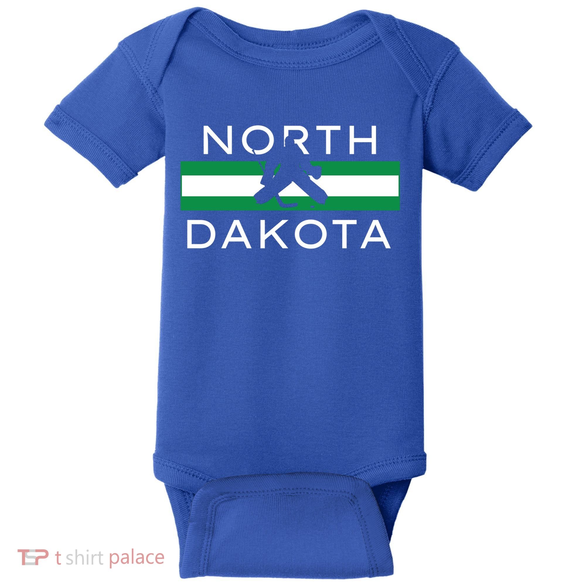 North Dakota Goalie Ice Hockey Player Coach Team State Gift Baby Bodysuit