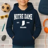 Notre Dame Indiana Est 1842 Kids Hoodie thumb 2