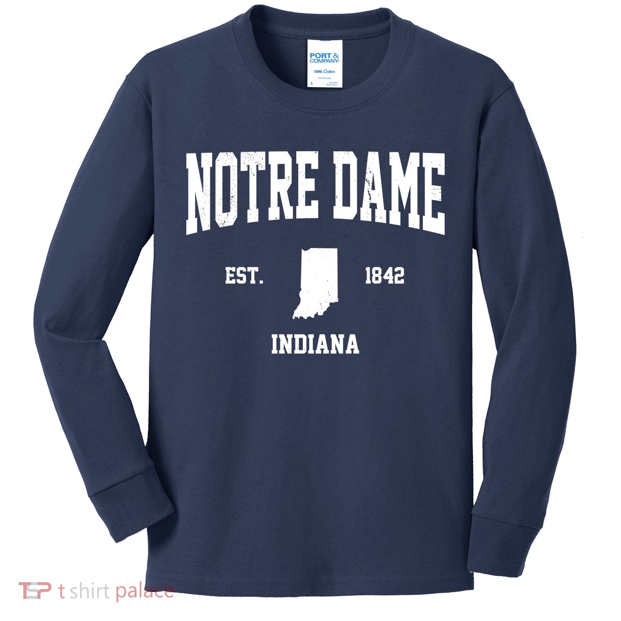Notre Dame Indiana Est 1842 Kids Long Sleeve Shirt