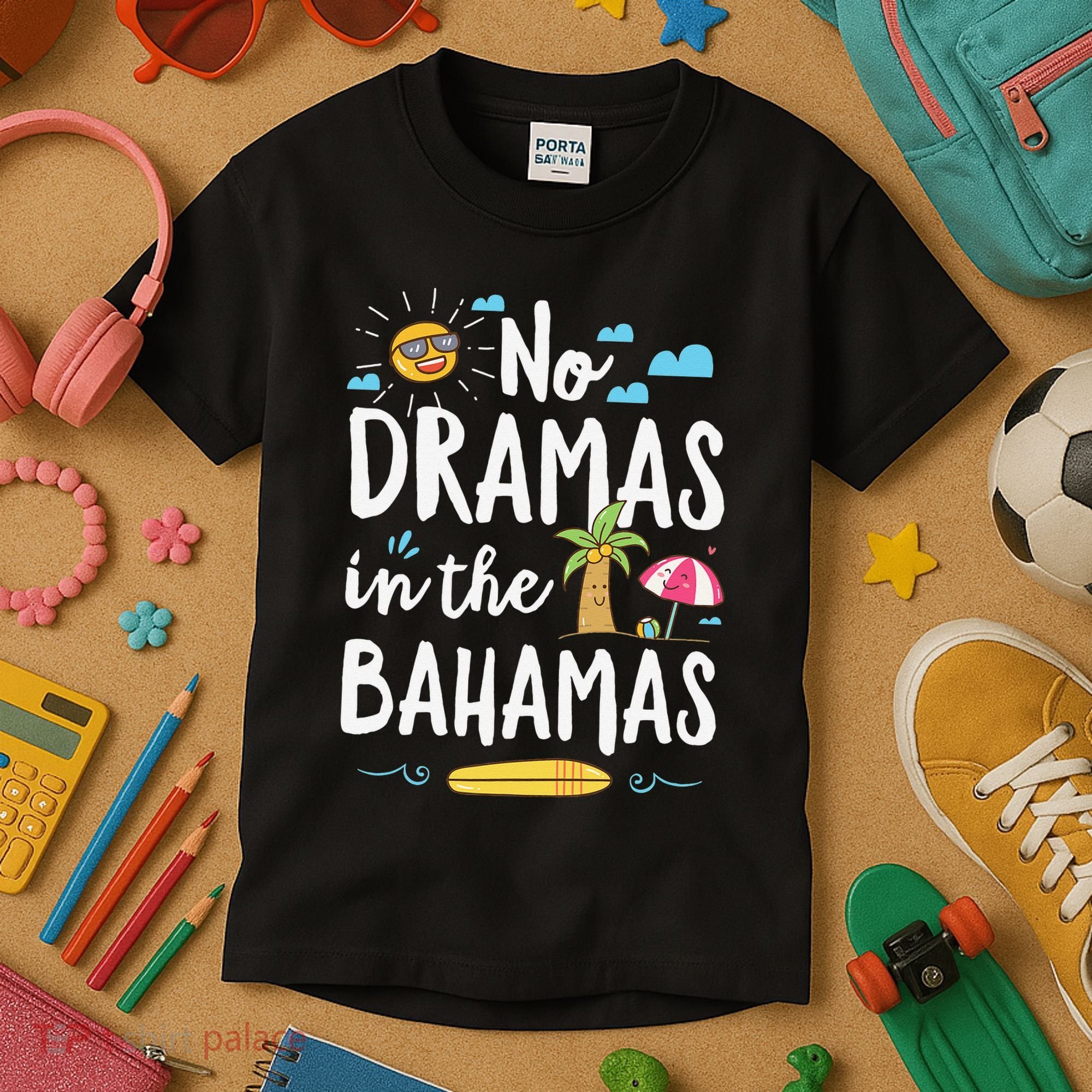 No Dramas In Bahamas Summer Vacation Beach Gift Kids T-Shirt