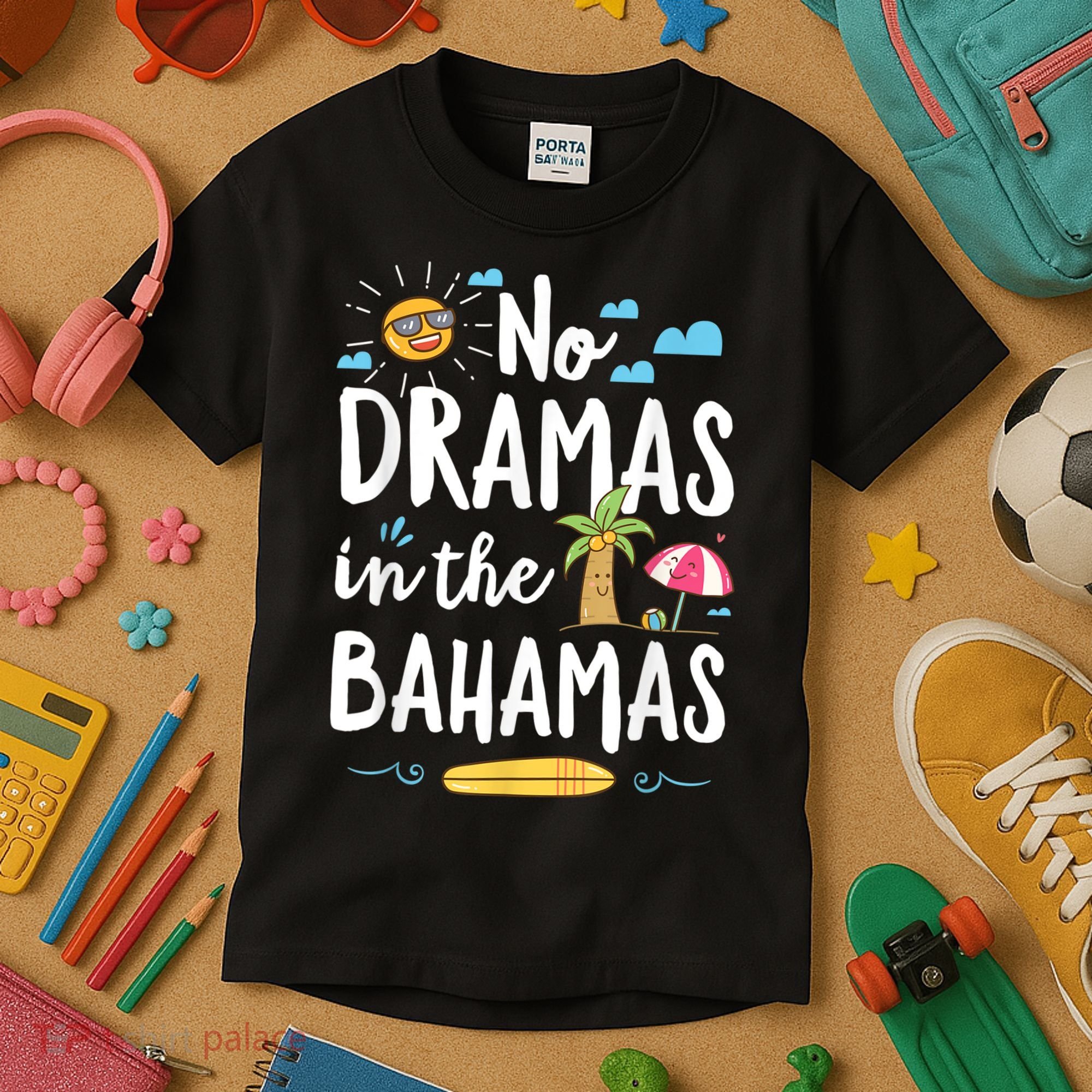 No Dramas In Bahamas Summer Vacation Beach Gift Kids T-Shirt