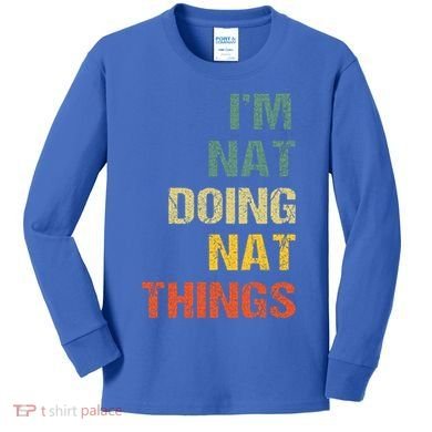 Nat Doing Nat Things Personalized Kids Long Sleeve Shirt