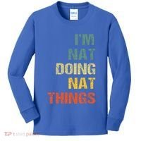Nat Doing Nat Things Personalized Kids Long Sleeve Shirt thumb 0