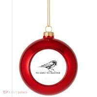 Ni Dieu Ni Maitre Plastic Christmas Ball Ornament thumb 0