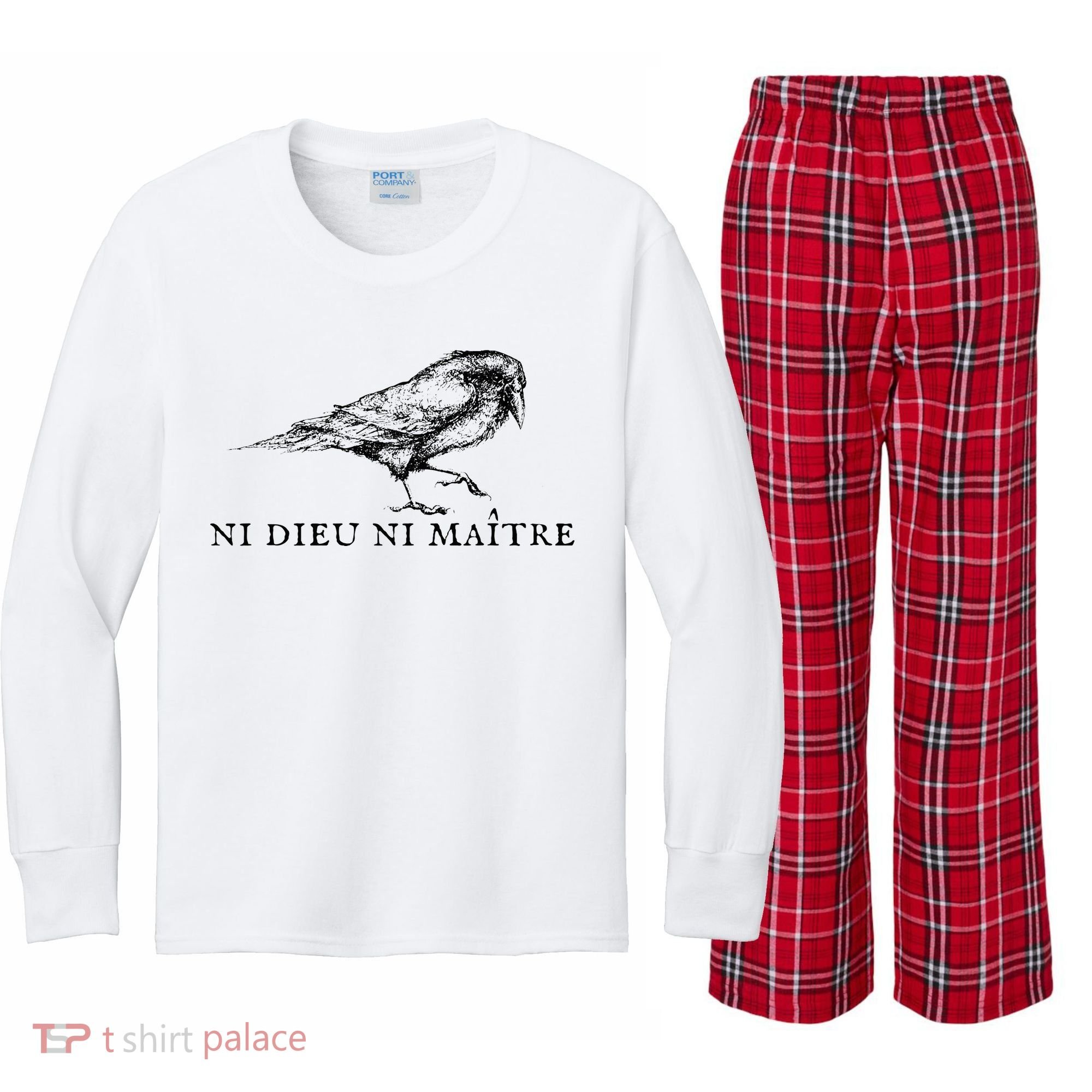 Ni Dieu Ni Maitre Kids Long Sleeve Plaid Pajama Set