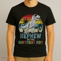 Nephew Dinosaur Of The Birthday Matching Family T-Shirt thumb 3
