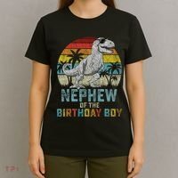Nephew Dinosaur Of The Birthday Matching Family T-Shirt thumb 4