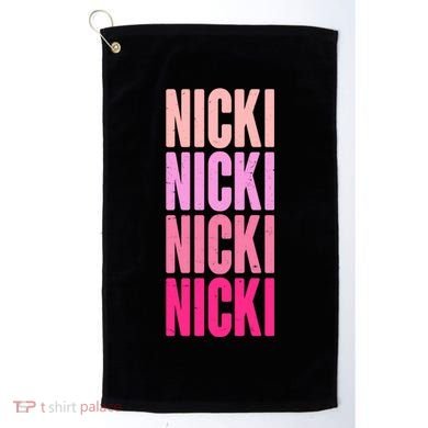 Nicki Distressed Pink Design Golf Towel