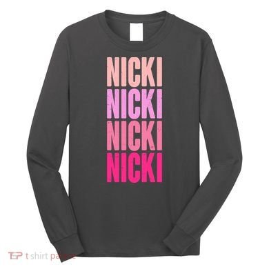 Nicki Distressed Pink Design Long Sleeve Shirt