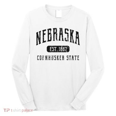 Nebraska Distressed Sports Design Long Sleeve Shirt