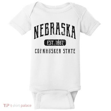 Nebraska Distressed Sports Design Baby Bodysuit