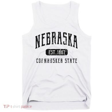Nebraska Distressed Sports Design Tank Top