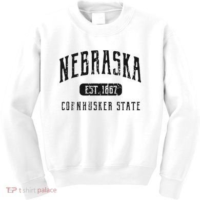 Nebraska Distressed Sports Design Kids Sweatshirt