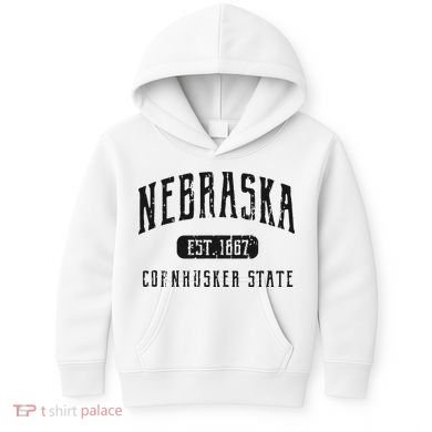 Nebraska Distressed Sports Design Kids Hoodie