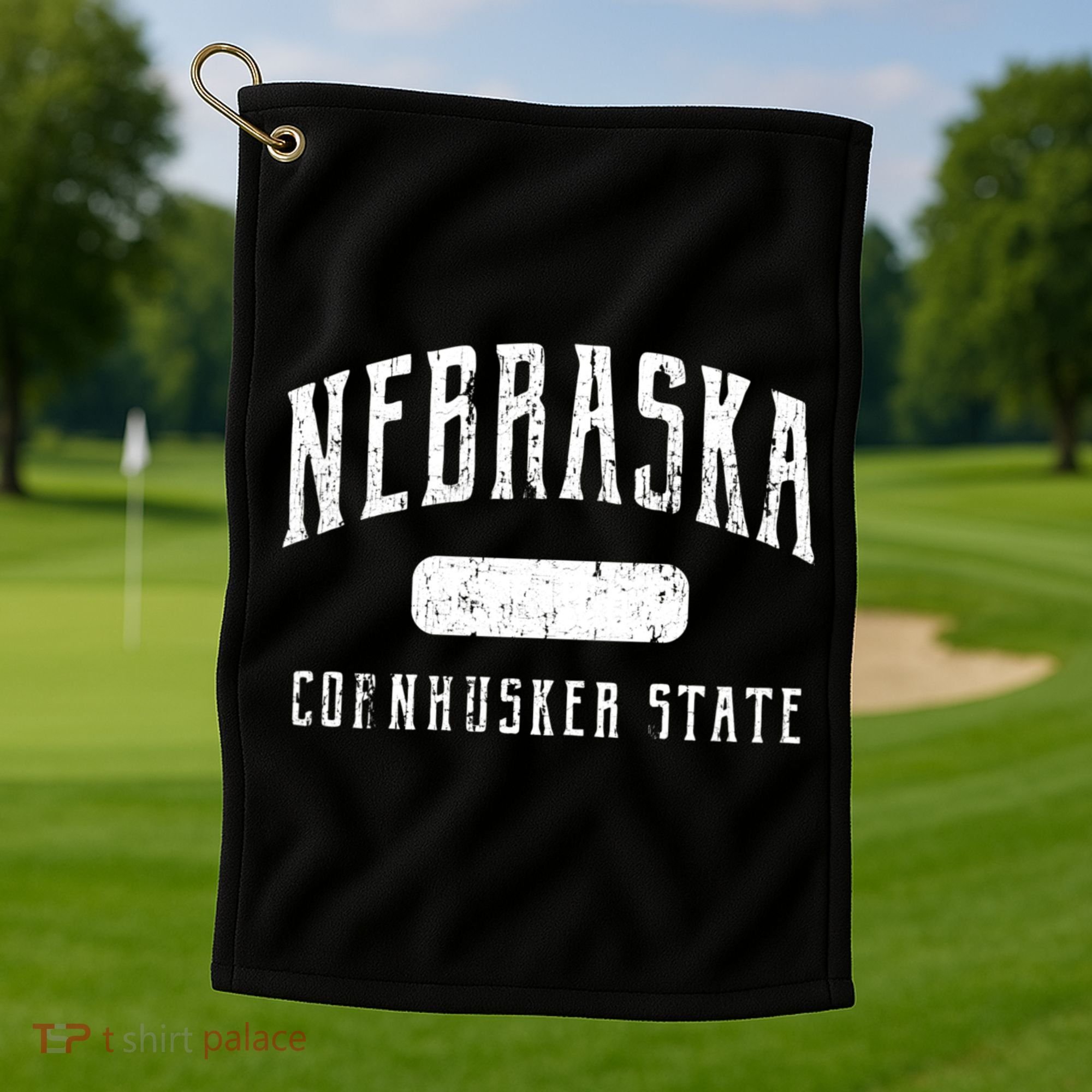 Nebraska Distressed Sports Golf Towel