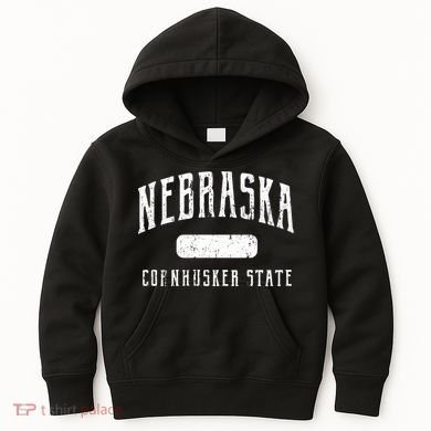 Nebraska Distressed Sports Kids Hoodie