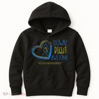 National Down Syndrome Awareness Month Down Right Awesome Kids Hoodie thumb 0