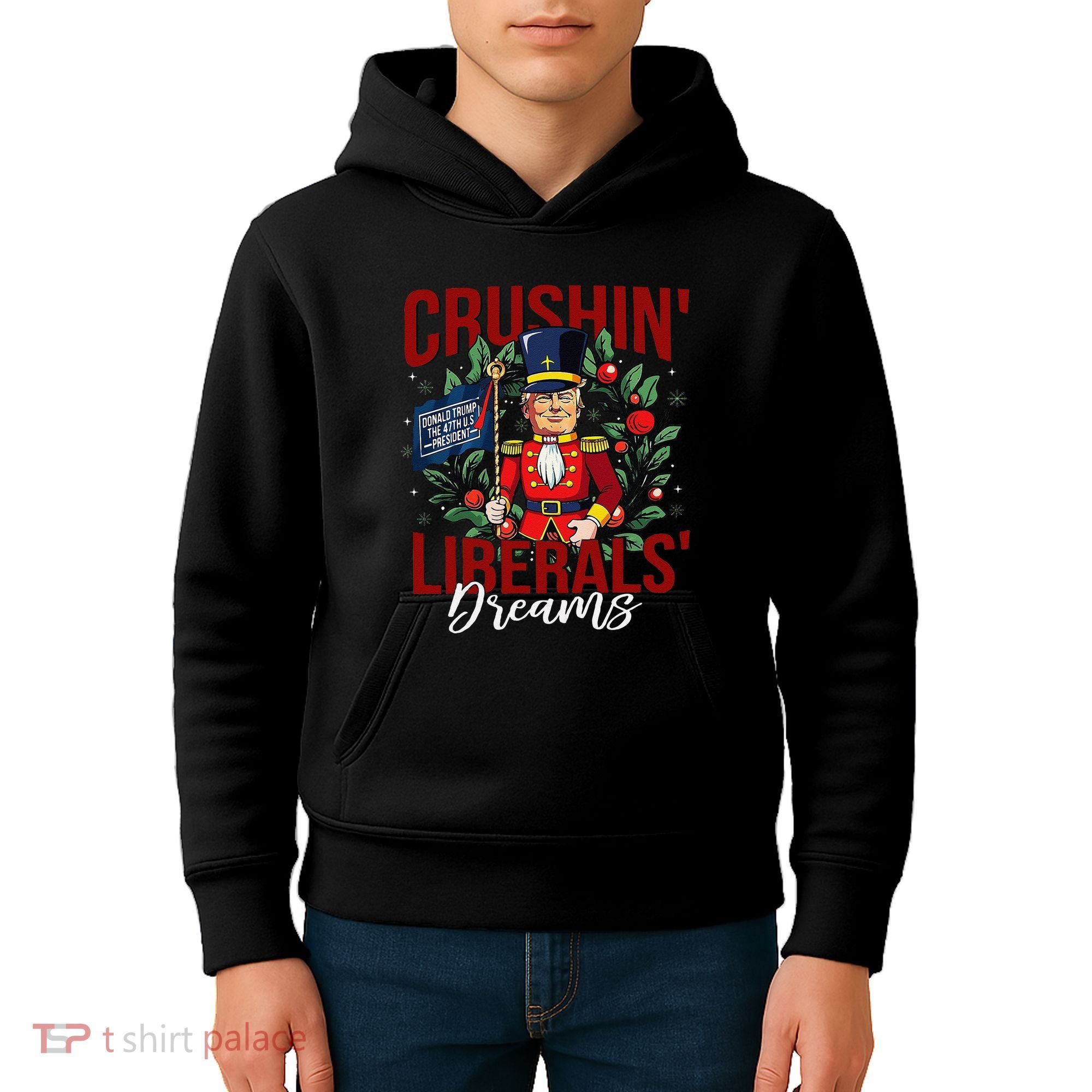 Nutcracker Donald Trump The 47th President Funny Humor Xmas Kids Hoodie