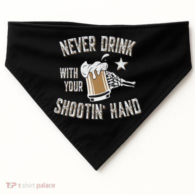 Never Drink with Your Shooting Hand Skeleton Funny Drinking USA-Made Doggie Bandana