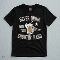 Never Drink with Your Shooting Hand Skeleton Funny Drinking T-Shirt thumb 5