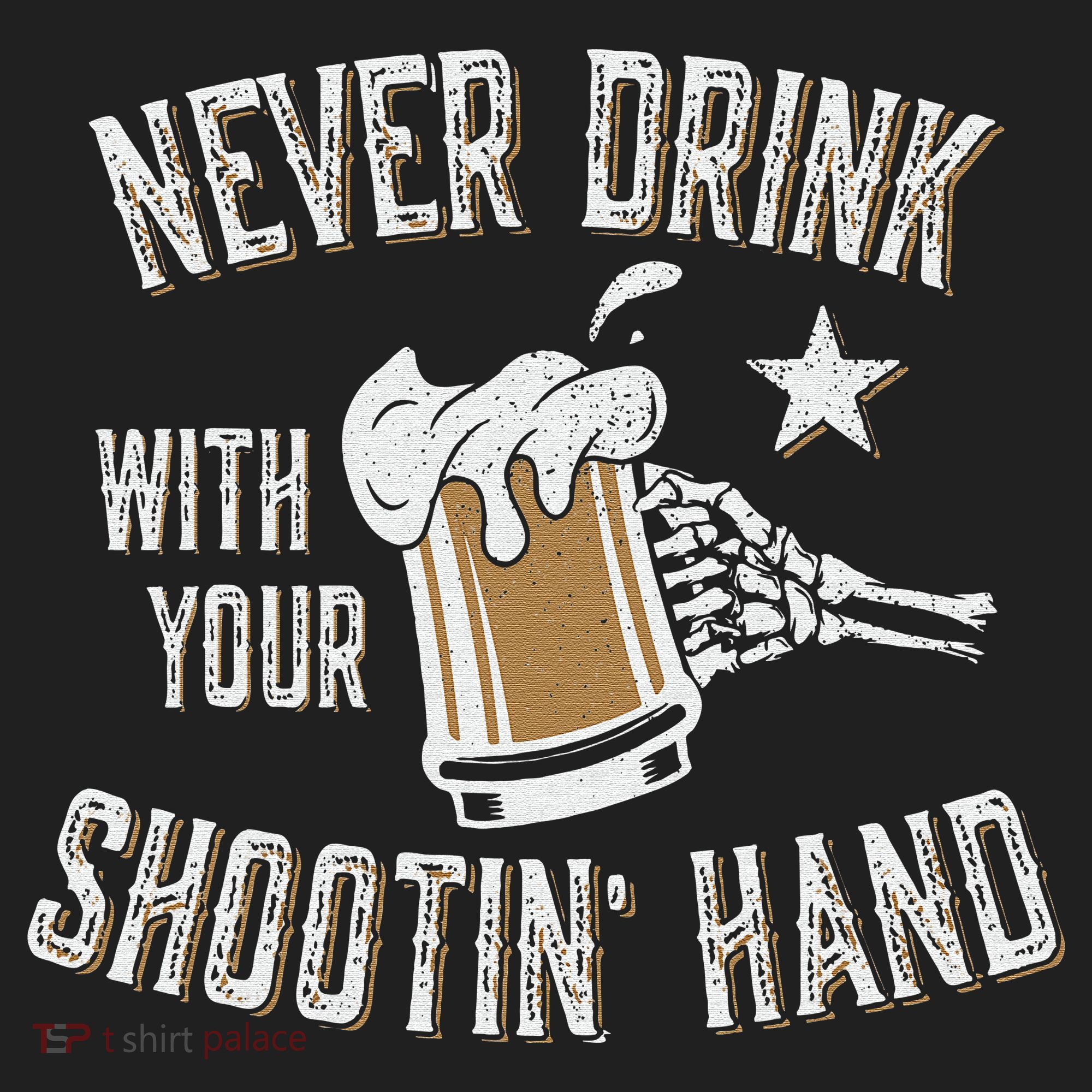 Never Drink with Your Shooting Hand Skeleton Funny Drinking Beanie