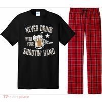 Never Drink with Your Shooting Hand Skeleton Funny Drinking Pajama Set thumb 0