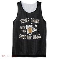 Never Drink with Your Shooting Hand Skeleton Funny Drinking Mesh Reversible Basketball Jersey Tank thumb 0