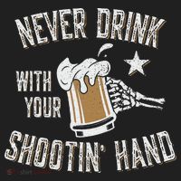 Never Drink with Your Shooting Hand Skeleton Funny Drinking Tumbler thumb 3