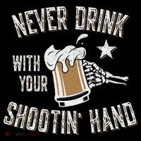 Never Drink with Your Shooting Hand Skeleton Funny Drinking Mousepad thumb 1