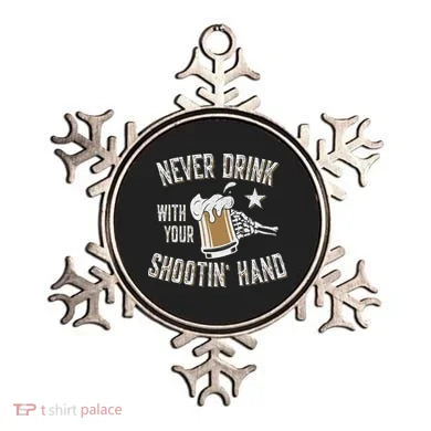 Never Drink with Your Shooting Hand Skeleton Funny Drinking Ornament