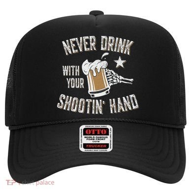 Never Drink with Your Shooting Hand Skeleton Funny Drinking Hat