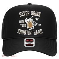 Never Drink with Your Shooting Hand Skeleton Funny Drinking Hat thumb 0