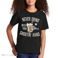 Never Drink with Your Shooting Hand Skeleton Funny Drinking Kids T-Shirt thumb 2