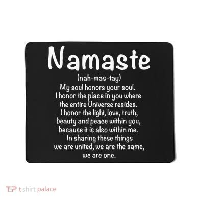 Namaste Definition Yoga Meditation Buddhist Gift Mousepad