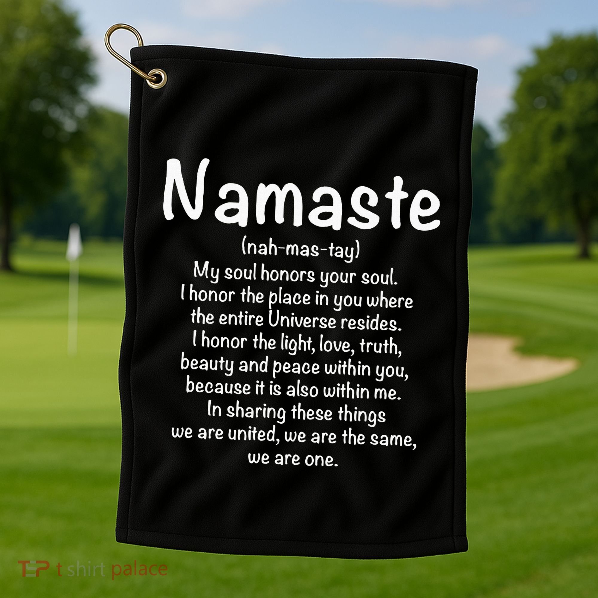 Namaste Definition Yoga Meditation Buddhist Gift Golf Towel