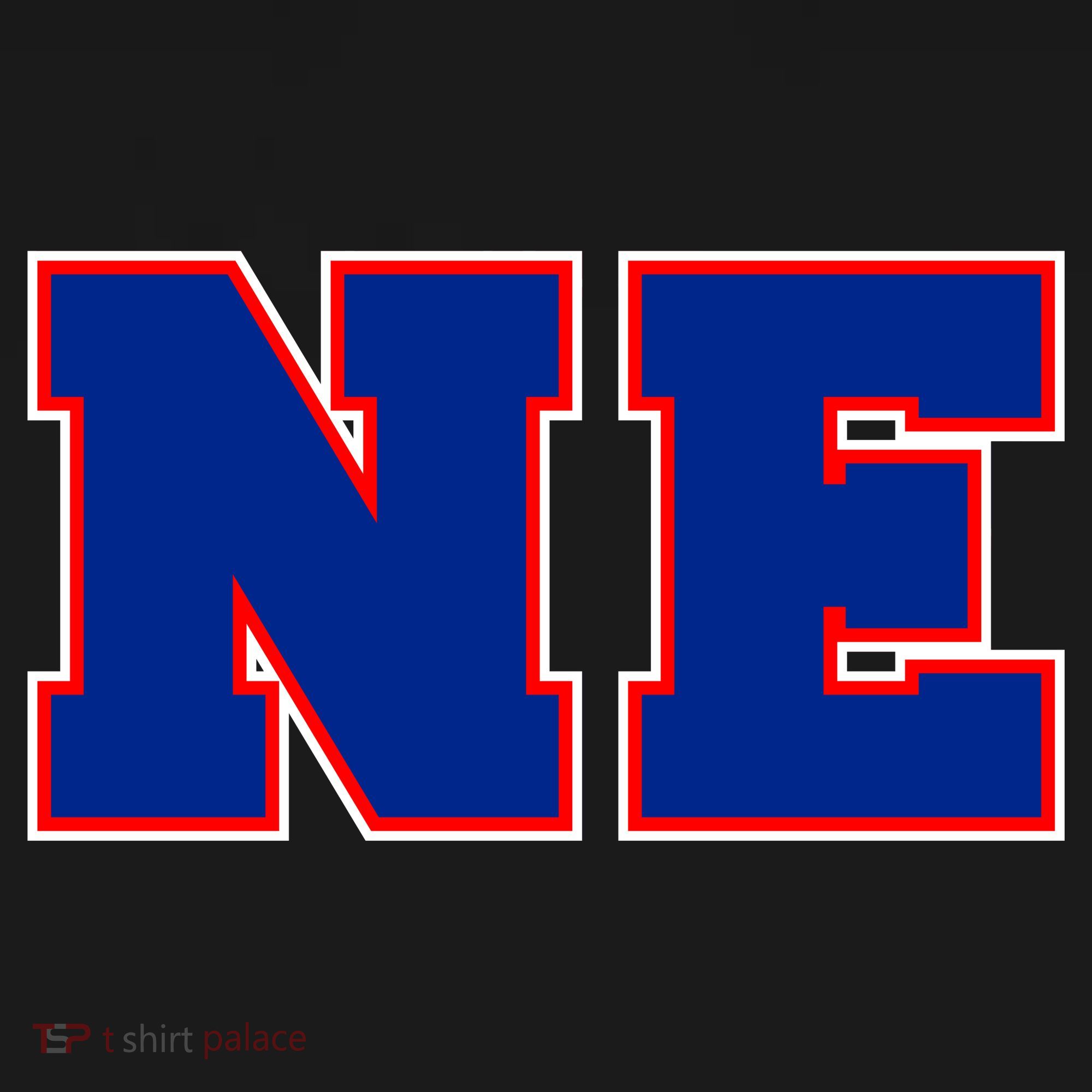 NE New England Massachusetts College Letters Football Fan Block Letters Women's Hoodie