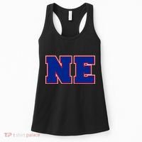 NE New England Massachusetts College Letters Football Fan Block Letters Women's Tank Top thumb 0