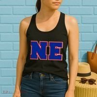NE New England Massachusetts College Letters Football Fan Block Letters Women's Tank Top thumb 2