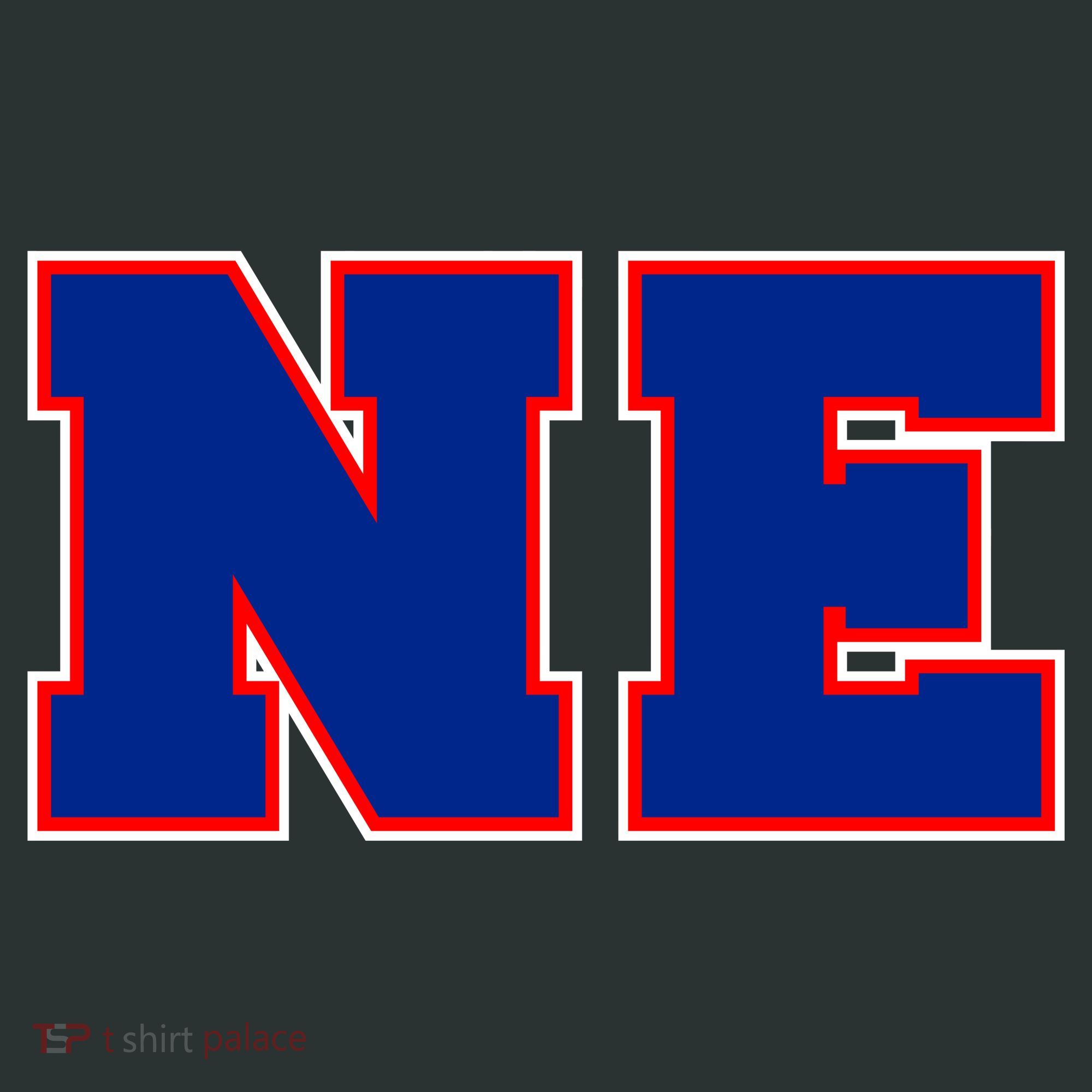 NE New England Massachusetts College Letters Football Fan Block Letters Sweatshirt