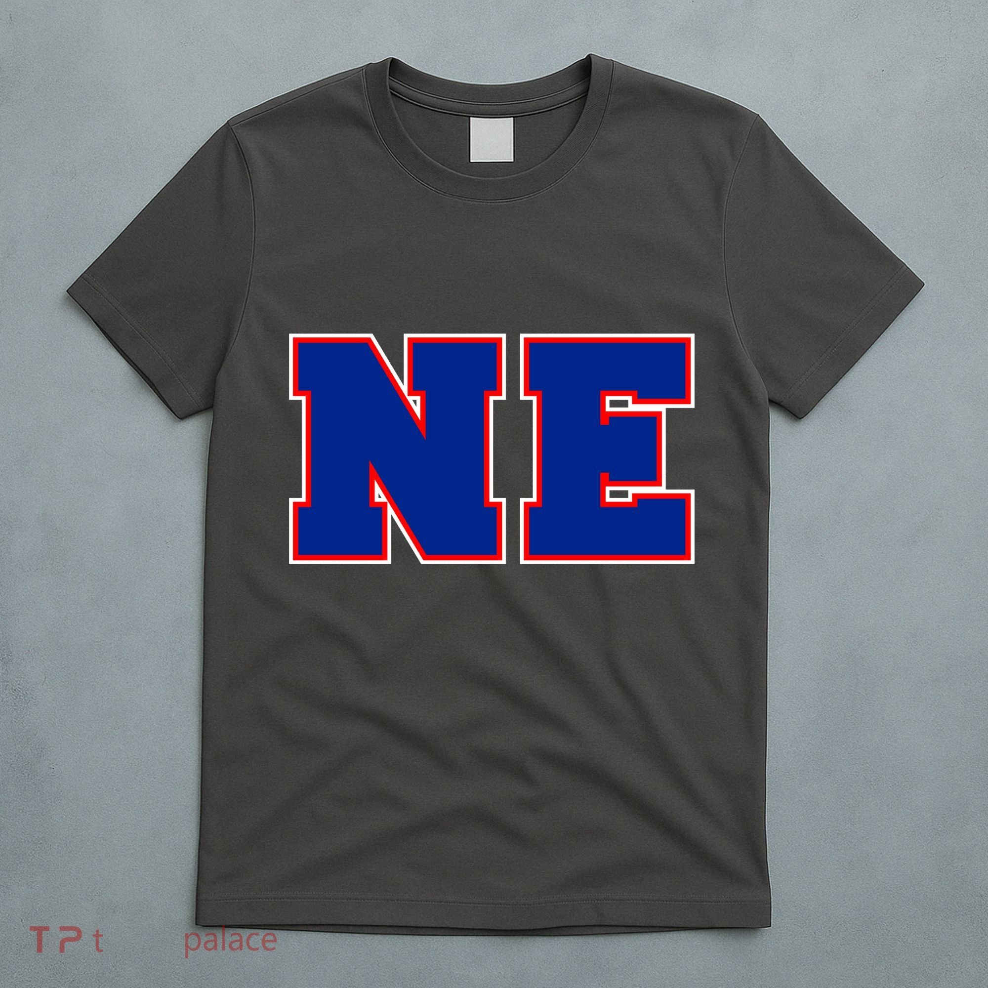 NE New England Massachusetts College Letters Football Fan Block Letters T-Shirt