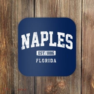 Naples Est 1886 Florida Retro Vintage Coaster