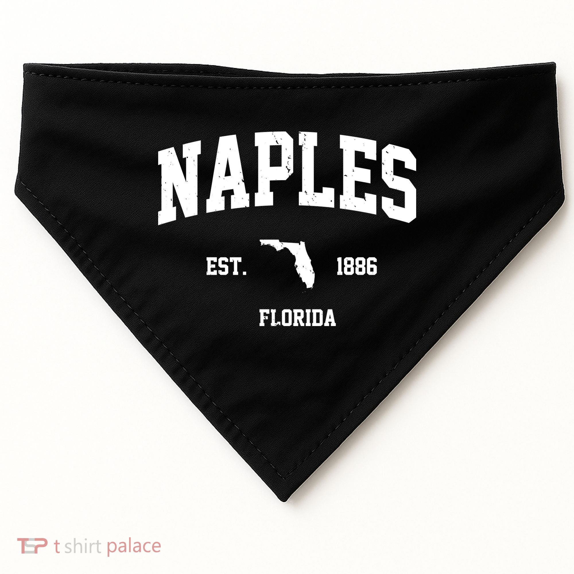 Naples Est 1886 Florida State Pride Retro USA-Made Doggie Bandana