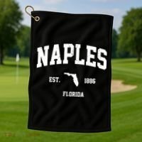 Naples Est 1886 Florida State Pride Retro Golf Towel thumb 1