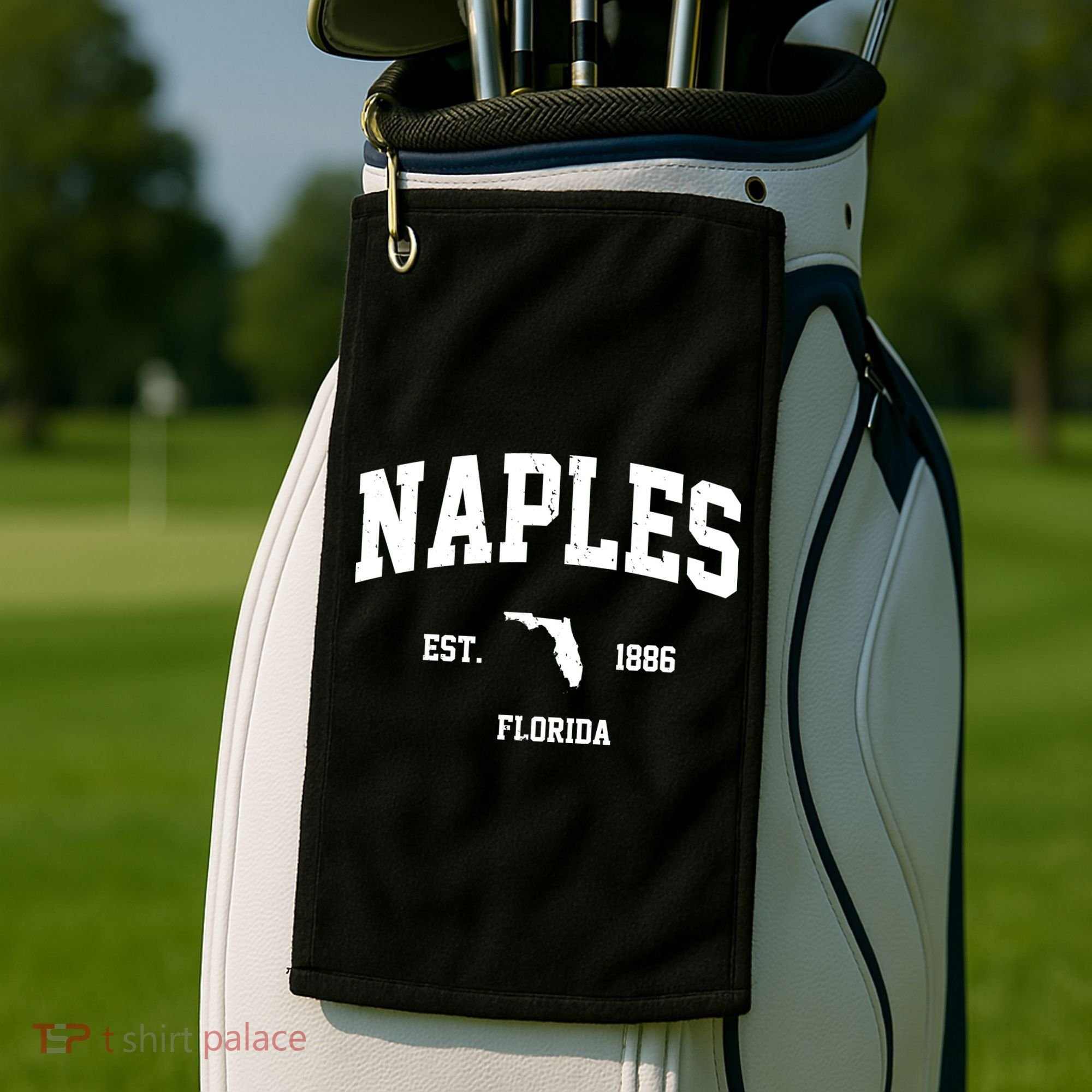 Naples Est 1886 Florida State Pride Retro Golf Towel