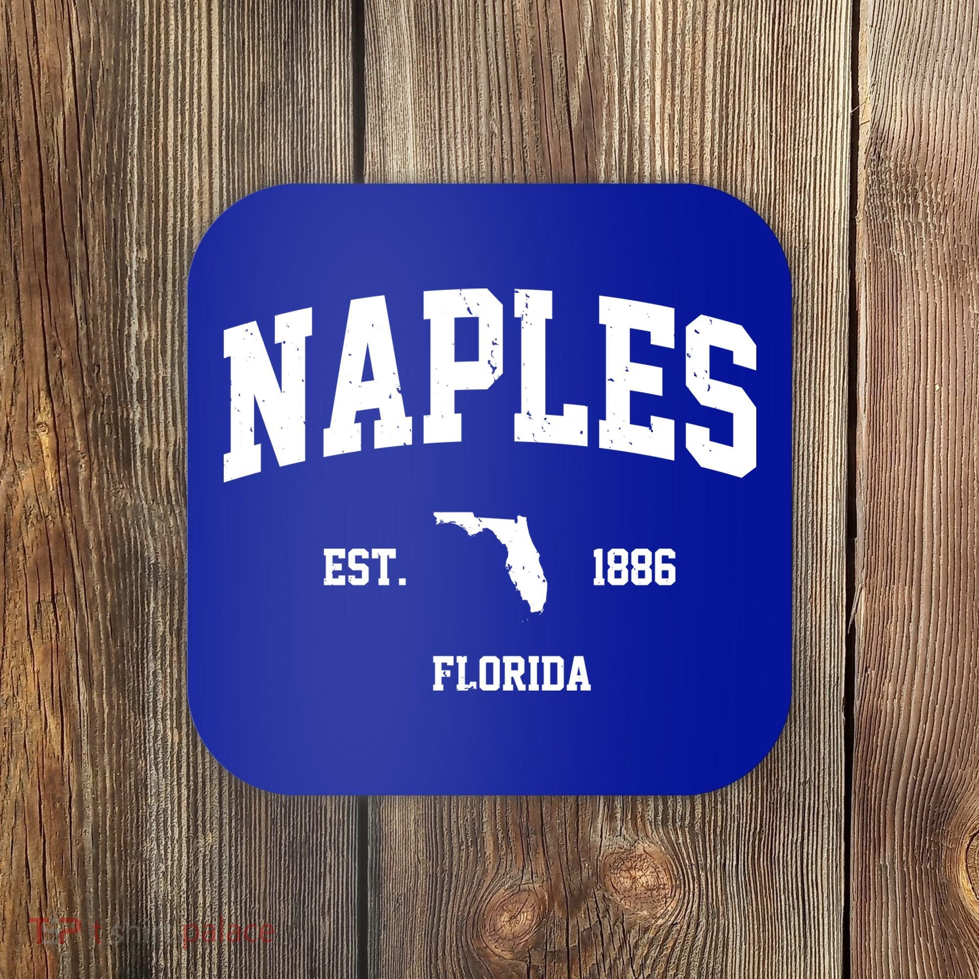 Naples Est 1886 Florida State Pride Retro Coaster
